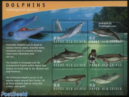 Papua New Guinea 2003 Dolphins 6v M/s, Mint NH, Nature - Sport - Transport - Animals (others & Mixed) - Sea Mammals - .. - Duiken