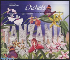 Tanzania 2005 Orchids 6v M/s, Mint NH, Nature - Butterflies - Flowers & Plants - Orchids - Tansania (1964-...)