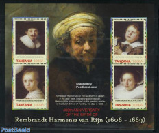 Tanzania 2006 Rembrandt 4v M/s, Mint NH, Art - Paintings - Rembrandt - Tanzanie (1964-...)