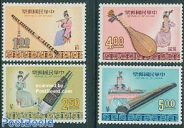 Taiwan 1969 Music Instruments 4v, Mint NH, Performance Art - Music - Musical Instruments - Musique