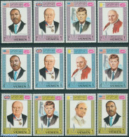 Yemen, Kingdom 1968 Human Rights 12v, Mint NH, History - Religion - American Presidents - Human Rights - Politicians -.. - Popes