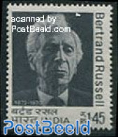India 1972 B. Russell 1v, Mint NH, History - Nobel Prize Winners - Art - Authors - Ongebruikt