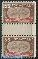 Israel 1948 65M Pair, Mint NH - Nuevos (con Tab)