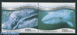 Mexico 2012 Diplomatic Relations With Korea, Whales 2v [:], Mint NH, Nature - Animals (others & Mixed) - Sea Mammals - Mexico