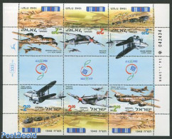 Israel 1998 Aeroplanes M/s, Mint NH, Transport - Aircraft & Aviation - Nuovi (con Tab)