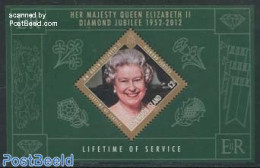 Ascension 2012 Diamond Jubilee S/s, Mint NH, History - Kings & Queens (Royalty) - Familles Royales
