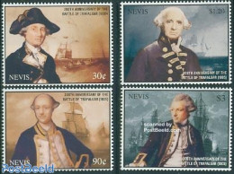 Nevis 2005 Battle Of Trafalgar 4v, Mint NH, Transport - Ships And Boats - Ships