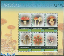 Papua New Guinea 2005 Mushrooms 6v M/s, Mint NH, Nature - Mushrooms - Champignons