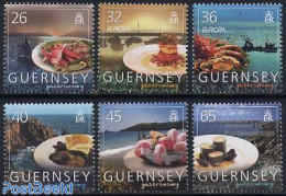 Guernsey 2005 Europa, Gastronomy 6v, Mint NH, Health - History - Transport - Food & Drink - Europa (cept) - Ships And .. - Levensmiddelen