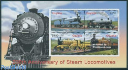 Guyana 2005 200 Years Steam Locomotives 4v M/s, Great Northern, Mint NH, Transport - Railways - Trenes