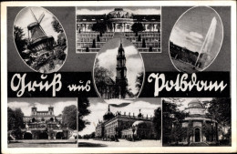CPA Potsdam, Historische Mühle, Sanssouci, Garnisonkirche, Orangerie, Neues Palais, Tempel - Autres & Non Classés