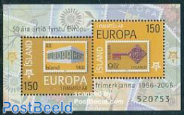 Iceland 2006 50 Years Europa Stamps S/s, Mint NH, History - Europa Hang-on Issues - Stamps On Stamps - Nuevos