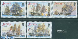 Jersey 2005 Battle Of Trafalgar 5v, Mint NH, History - Transport - History - Ships And Boats - Boten