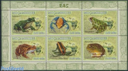 Mozambique 2007 Frogs 6v M/s, Mint NH, Nature - Frogs & Toads - Reptiles - Mozambico