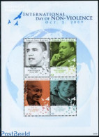 Papua New Guinea 2009 Int. Day Of Non-Violence 4v M/s, Mint NH, History - American Presidents - Charles & Diana - Gand.. - Royalties, Royals