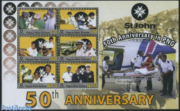 Papua New Guinea 2007 50 Years St John Ambulance Service 6v M/s, Mint NH, Health - Transport - Health - St John - Auto.. - Christianity