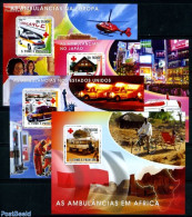 Sao Tome/Principe 2008 Ambulances Of The World 4 S/s, Mint NH, Health - Transport - Health - Red Cross - Automobiles - Red Cross