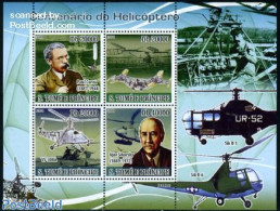 Sao Tome/Principe 2008 Helicopter Centenary 4v M/s, Mint NH, Transport - Helicopters - Helikopters