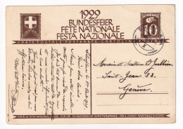 Silvaplana 1929 Suisse Schweizer Bundesfeier Fête Nationale Festa Nazionale Switzerland Jules Courvoisier Entier Postal - Enteros Postales