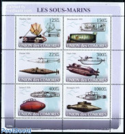 Comoros 2008 Submarines 6v M/s, Mint NH, Transport - Ships And Boats - Ships