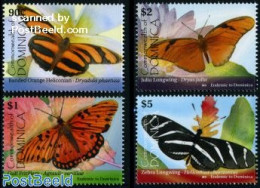 Dominica 2009 Butterflies 4V, Mint NH, Nature - Butterflies - Dominikanische Rep.