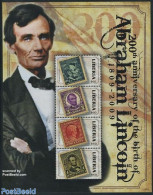 Liberia 2008 Abraham Lincoln 4v M/s, Mint NH, History - American Presidents - Stamps On Stamps - Sellos Sobre Sellos