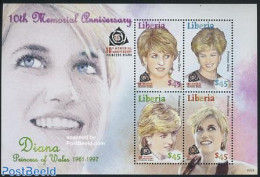 Liberia 2007 Death Of Diana 4v M/s, Mint NH, History - Kings & Queens (Royalty) - Koniklijke Families