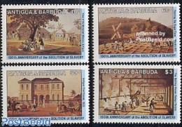 Antigua & Barbuda 1984 Emancipation 4v, Mint NH, History - Nature - Various - Anti Racism - Horses - Justice - Maps - .. - Unclassified