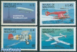 Maldives 1983 200 Years Aviation 4v, Mint NH, Transport - Aircraft & Aviation - Zeppelins - Airplanes