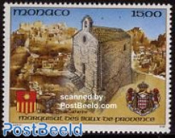 Monaco 1992 Lex Baux 1v, Mint NH, Religion - Churches, Temples, Mosques, Synagogues - Unused Stamps