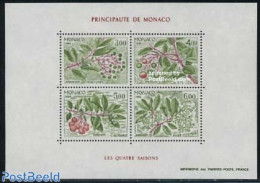 Monaco 1986 Four Seasons S/s, Mint NH, Nature - Fruit - Trees & Forests - Ongebruikt