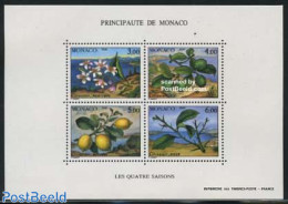 Monaco 1990 Four Seasons S/s, Mint NH, Nature - Flowers & Plants - Ungebraucht