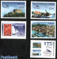 Netherlands Antilles 1999 500 Years Curacao 5v, Mint NH, Transport - Stamps On Stamps - Ships And Boats - Art - Castle.. - Timbres Sur Timbres
