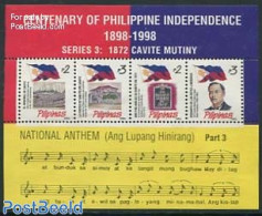 Philippines 1995 Independence, National Song S/s, Mint NH, History - Performance Art - Flags - Music - Música
