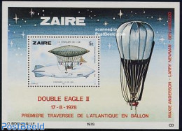 Congo Dem. Republic, (zaire) 1978 Aviation History S/s, Mint NH, Transport - Balloons - Zeppelins - Montgolfières