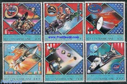 Central Africa 1980 Space History 6v, Mint NH, Transport - Space Exploration - Centrafricaine (République)
