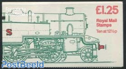 Great Britain 1983 Def. Booklet, LMS Class 4P, Selvedge At Left, Mint NH, Transport - Stamp Booklets - Railways - Neufs