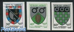 Gabon 1972 City Coat Of Arms 3v, Mint NH, History - Coat Of Arms - Nuevos