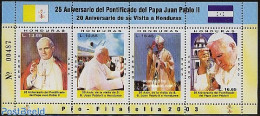 Honduras 2003 25 Years Pope John Paul II S/s, Mint NH, Religion - Transport - Pope - Religion - Aircraft & Aviation - Papes