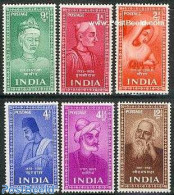 India 1952 Poets & Saints 6v, Mint NH, History - Nobel Prize Winners - Art - Authors - Ungebraucht