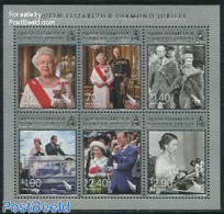 New Zealand 2012 Diamond Jubilee 6v M/s, Mint NH, History - Transport - Decorations - Kings & Queens (Royalty) - Autom.. - Neufs