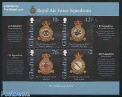 Gibraltar 2012 RAF Squadrons 4v M/s, Mint NH, History - Transport - Coat Of Arms - Militarism - Aircraft & Aviation - Militares
