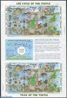 Palau 1995 The Cycle Of The Turtle M/s, Mint NH, Nature - Reptiles - Turtles - Autres & Non Classés