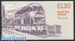 Great Britain 1984 Def. Booklet, Blackpool, Selvedge At Right, Mint NH, Transport - Stamp Booklets - Railways - Trams - Neufs