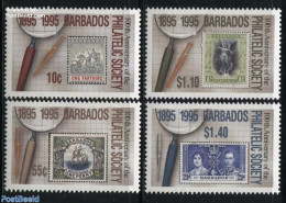 Barbados 1996 Philatelic Association 4v, Mint NH, Stamps On Stamps - Postzegels Op Postzegels