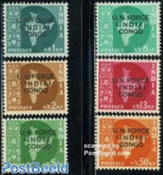 India 1962 U.N. Force In Congo 6v, Mint NH, History - Various - United Nations - Maps - Unused Stamps