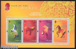 Hong Kong 2002 Year Of The Horse S/s, Mint NH, Nature - Various - Horses - New Year - Nuevos