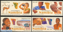 Namibia 2003 Rural Development 4v, Mint NH, Health - Nature - Science - Transport - Various - Health - Animals (others.. - Telekom