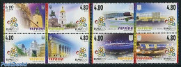 Ukraine 2012 Euro 2012 Football 8v (2x[+]), Mint NH, History - Sport - Europa Hang-on Issues - Football - Europese Gedachte