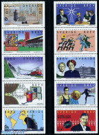 Sweden 1998 20th Century 10v, Mint NH, Nature - Performance Art - Sport - Transport - Water, Dams & Falls - Dance & Ba.. - Unused Stamps